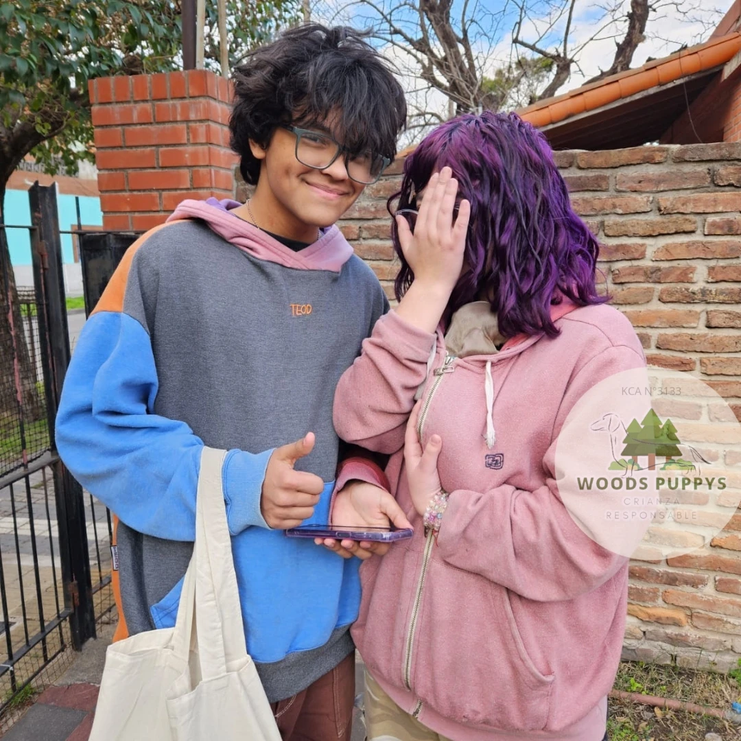 Cachorro con su nueva familia